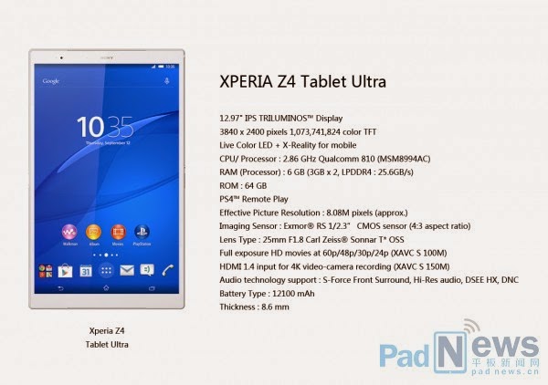 XPERIA Z4 Tablet Ultra