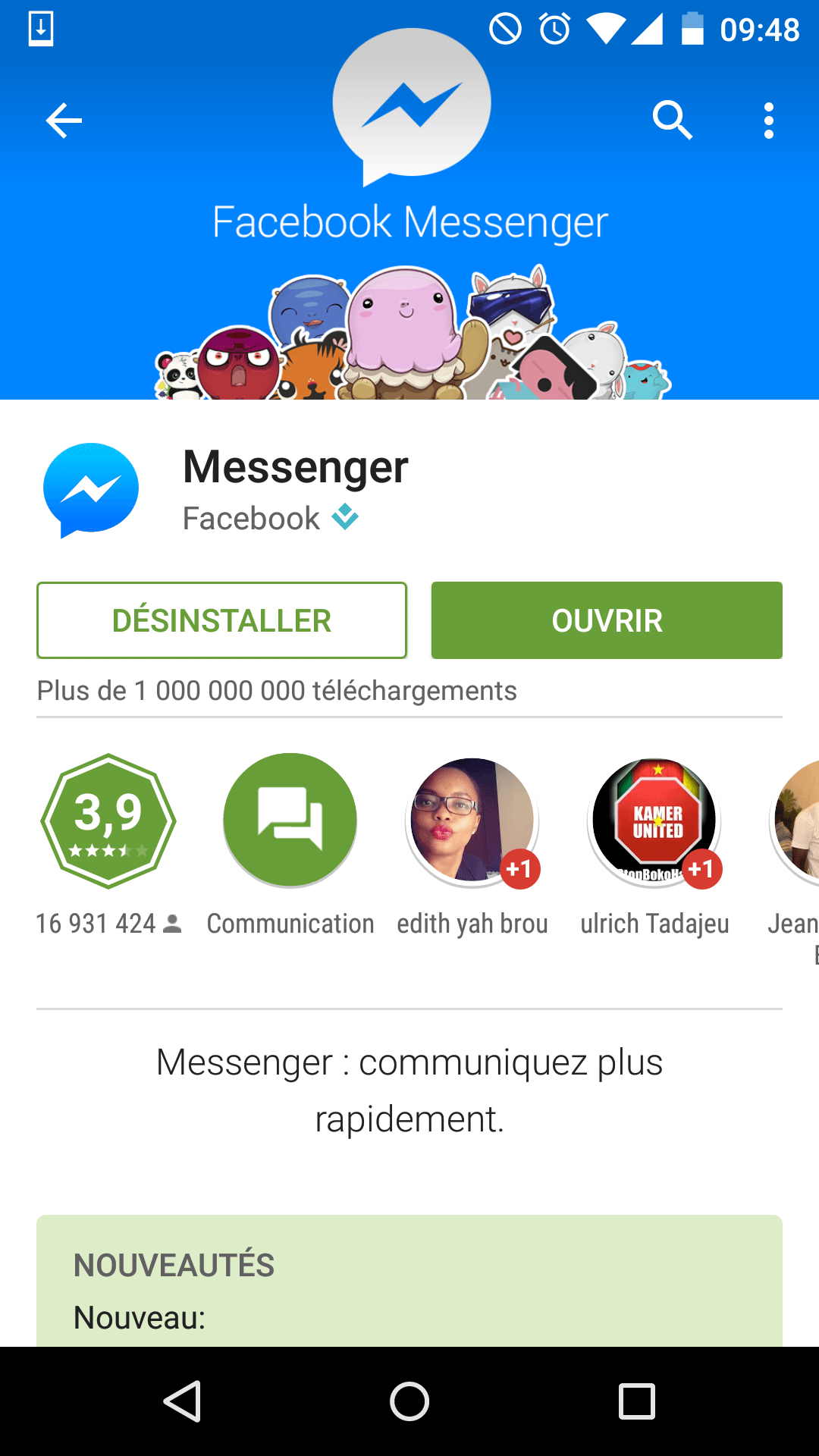 Facebook messenger 1 Billion