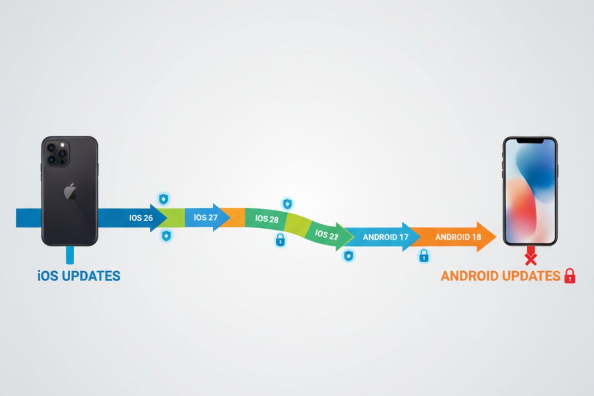 Mises à jour iOS vs Android