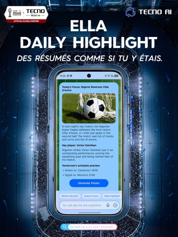 Les fonctionnalités IA de TECNO, prêtes pour la CAN 2025
